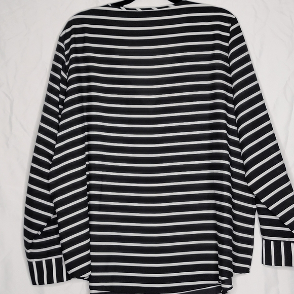 Calvin Klein Striped Blouse with Front Zipper Size 3X - Picture 5 of 6